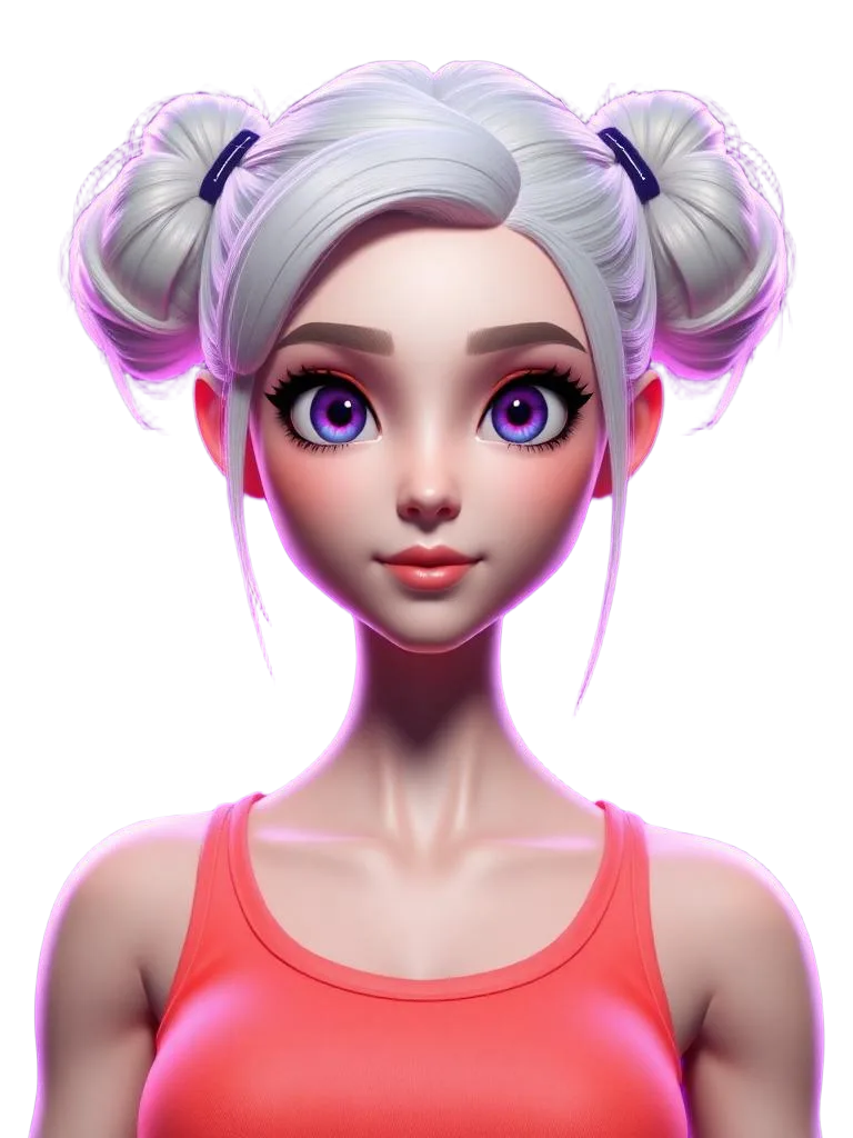 Customizable AI girlfriend character preview